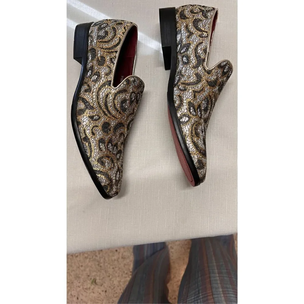 ALDO ROSSINI METALIC BECK-2 PAISLEY MEN'S SIZE 9 NEW